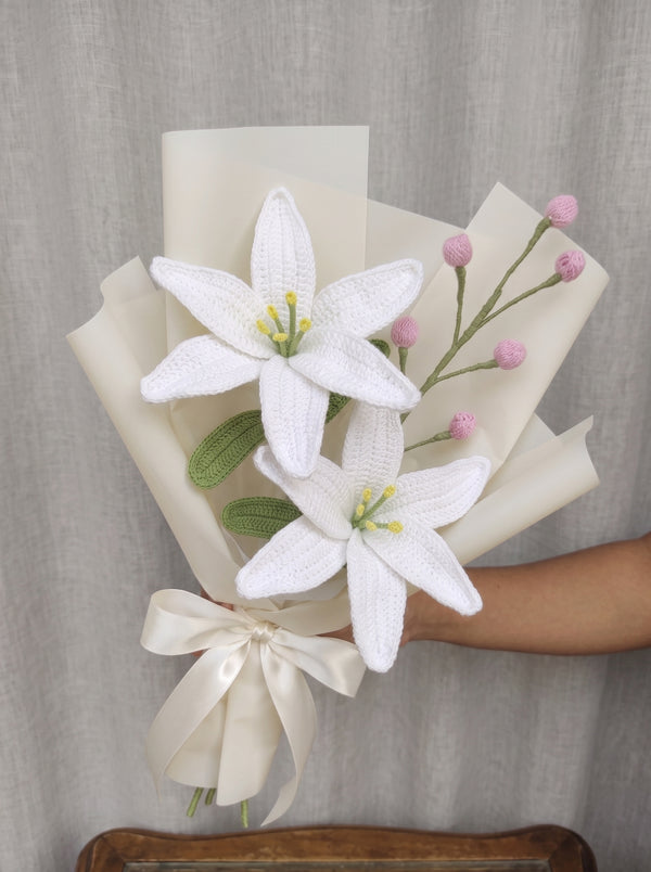 Pure Lily Crochet Bouquet