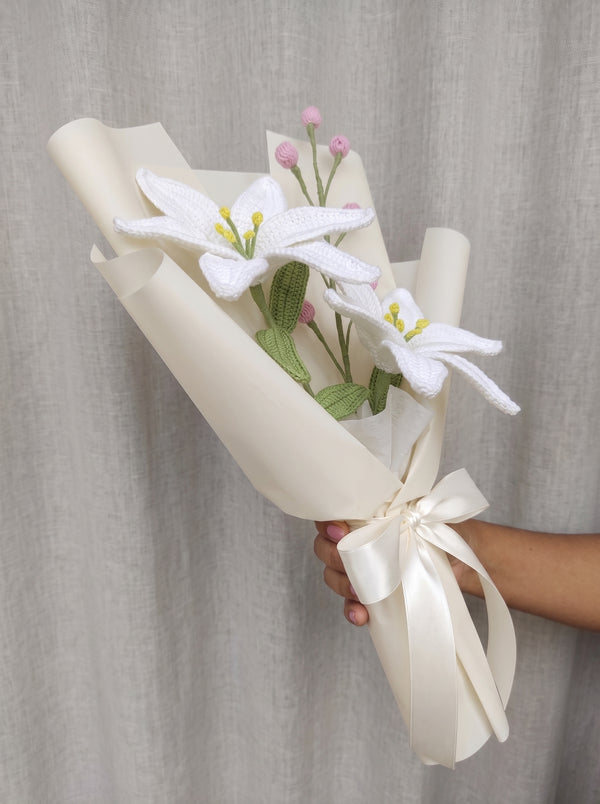 Pure Lily Crochet Bouquet