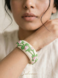 Forget-Me-Not & Lotus Bangle Duo — Hand-Sculpted Floral Set