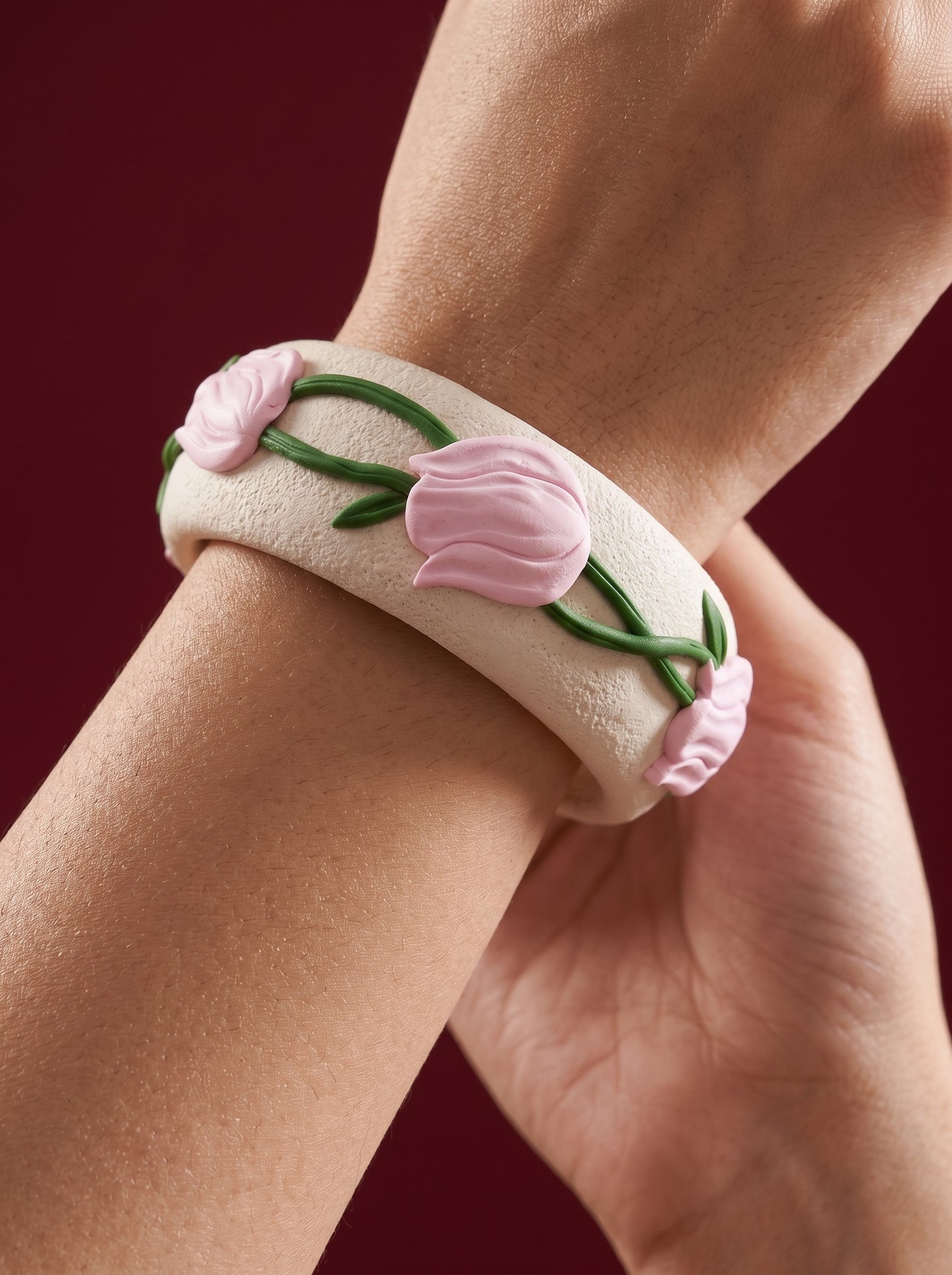 Artisanal Chic Polymer Clay Bangle - 100% Handcrafted