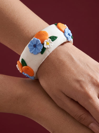 Earthy Organic Polymer Clay Bangle - 100% Handcrafted
