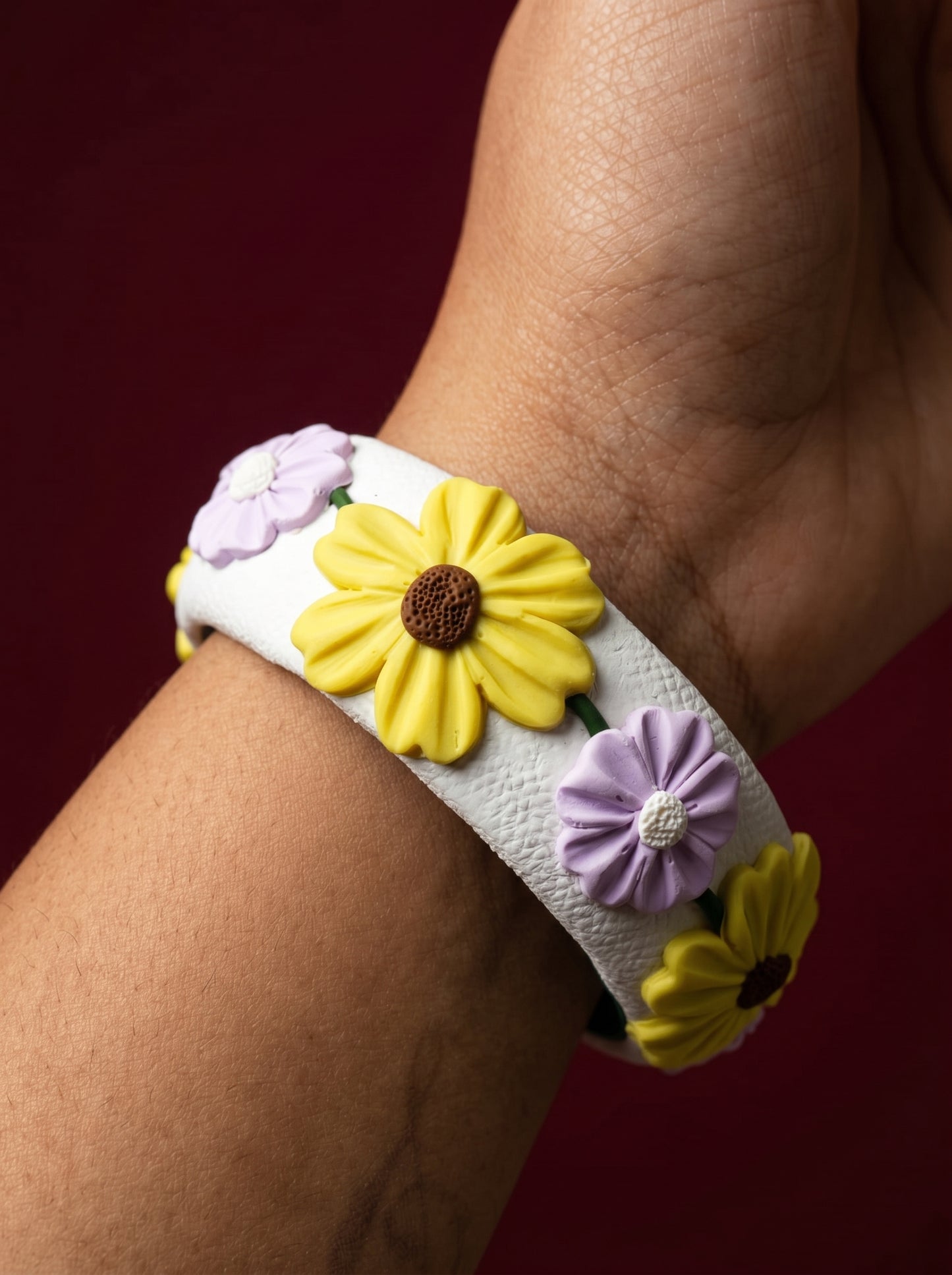 Bold Statement Polymer Clay Bangle - 100% Handcrafted