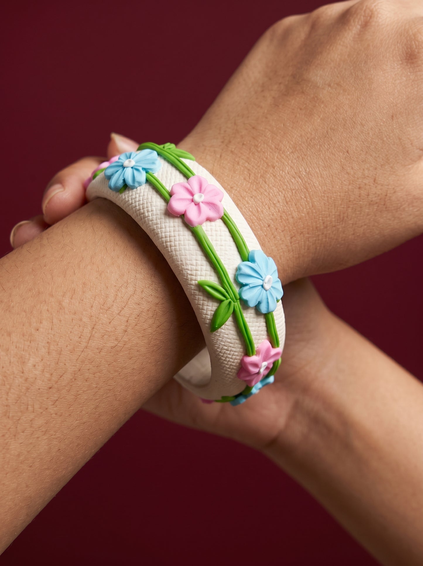Elegant Evening Polymer Clay Bangle - 100% Handcrafted