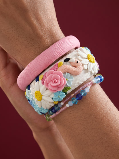 Modern Minimalist Polymer Clay Bangle - 100% Handcrafted