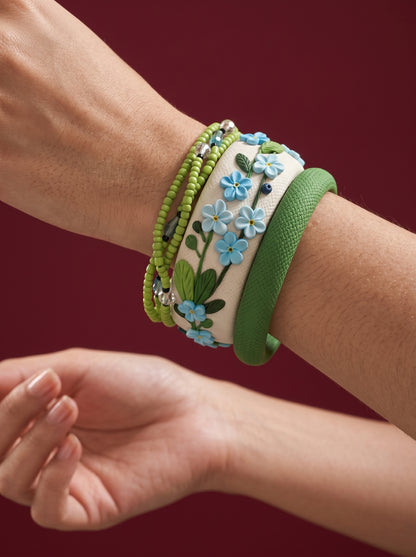 Minimalist Zen Polymer Clay Bangle set - 100% Handcrafted