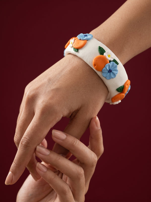 Earthy Organic Polymer Clay Bangle - 100% Handcrafted