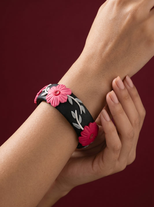 Graceful Pastel Polymer Clay Bangle - 100% Handcrafted