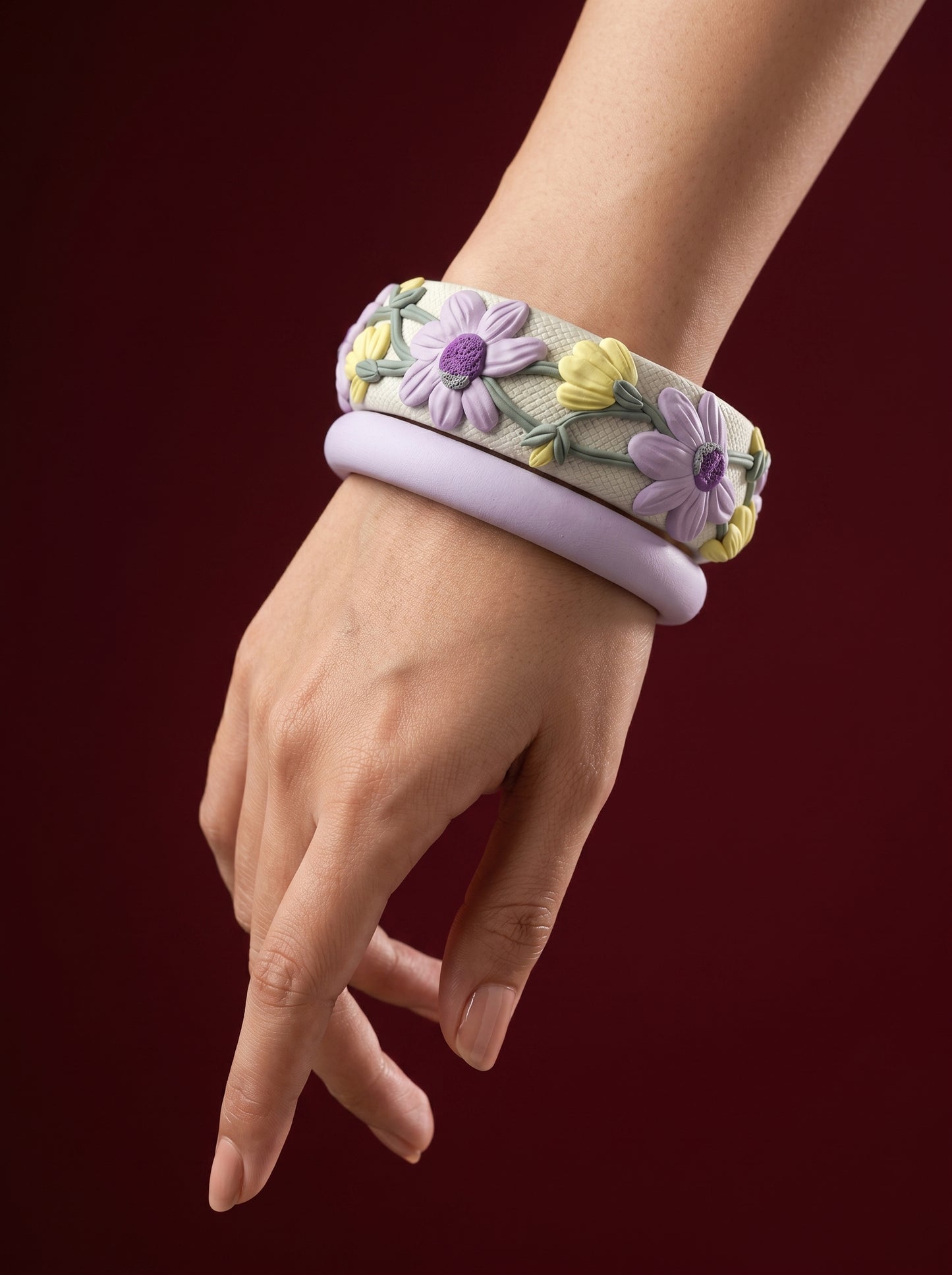 Festive Vibrant Polymer Clay Bangle - 100% Handcrafted
