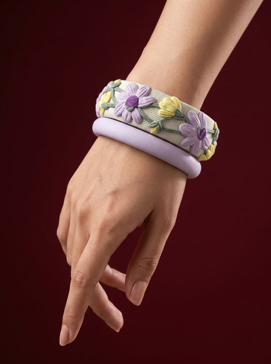 Festive Vibrant Polymer Clay Bangle - 100% Handcrafted