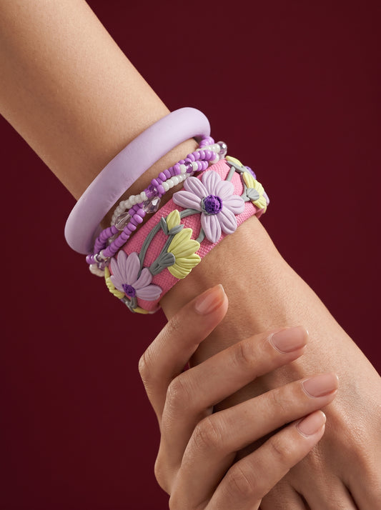 Handmade Couture Polymer Clay Bangle - 100% Handcrafted