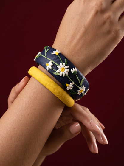 Heritage Inspired Polymer Clay Bangle - 100% Handcrafted