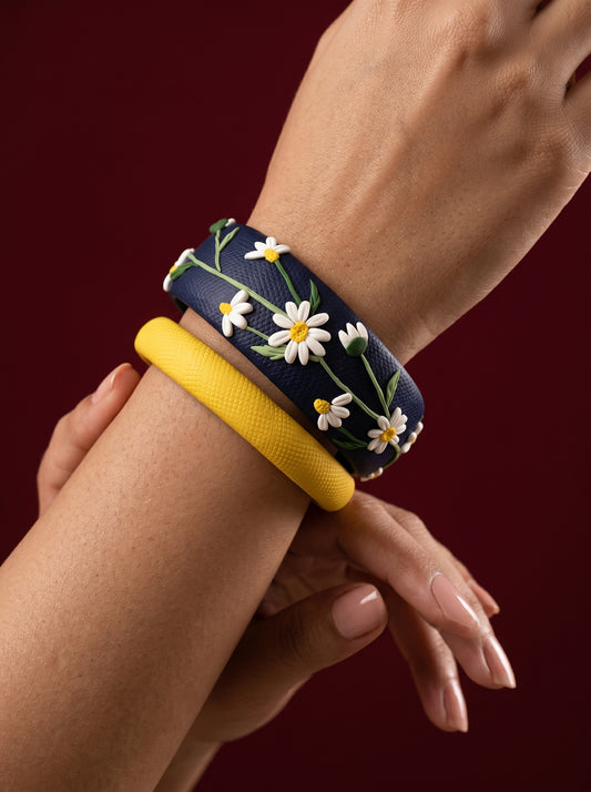 Heritage Inspired Polymer Clay Bangle - 100% Handcrafted