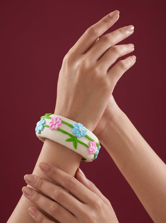Elegant Evening Polymer Clay Bangle - 100% Handcrafted