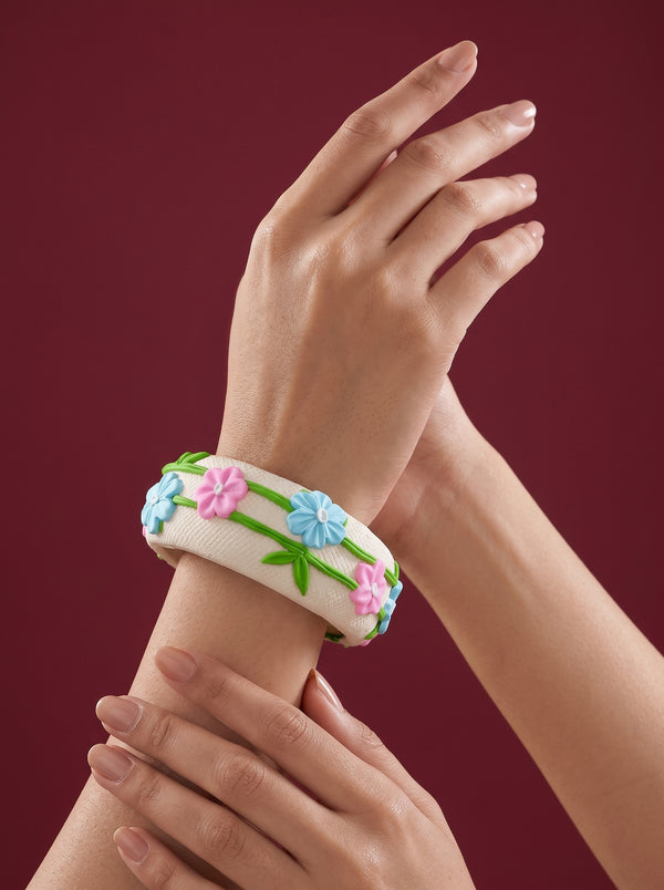 Elegant Evening Polymer Clay Bangle - 100% Handcrafted