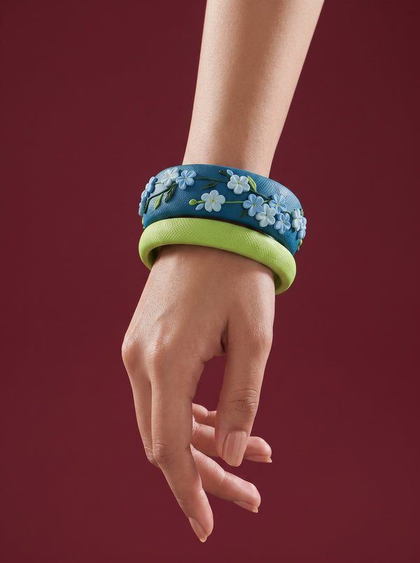 Contemporary Boho Polymer Clay Bangle - 100% Handcrafted