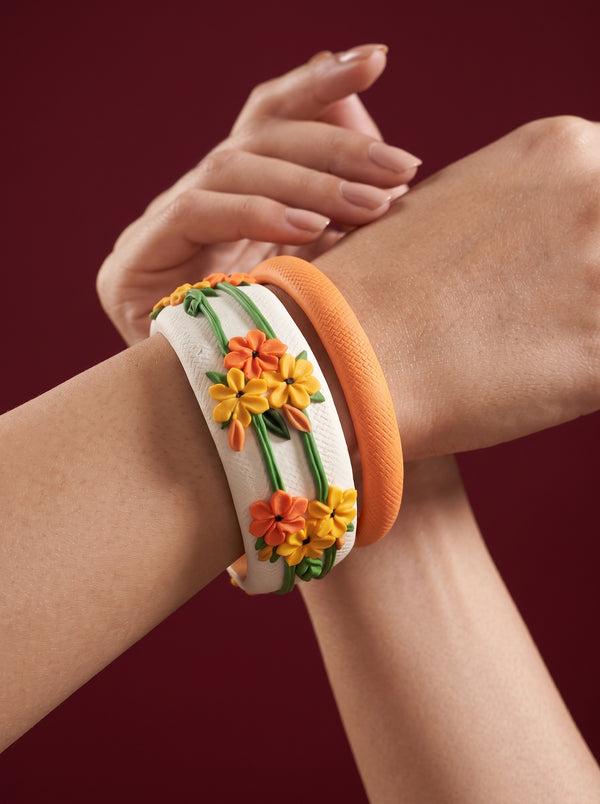 Sophisticated Matte Polymer Clay Bangle - 100% Handcrafted