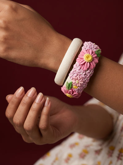 Ethnic Bridal Polymer Clay Bangle - 100% Handcrafted