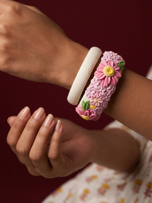 Ethnic Bridal Polymer Clay Bangle - 100% Handcrafted