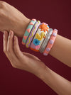 Sunshine Charm Clay Bangle Stack — Hand-Sculpted Statement Set