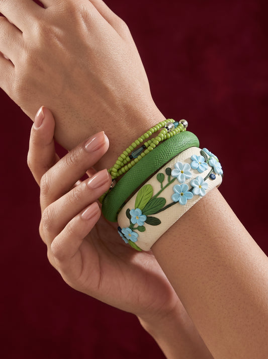 Minimalist Zen Polymer Clay Bangle set - 100% Handcrafted