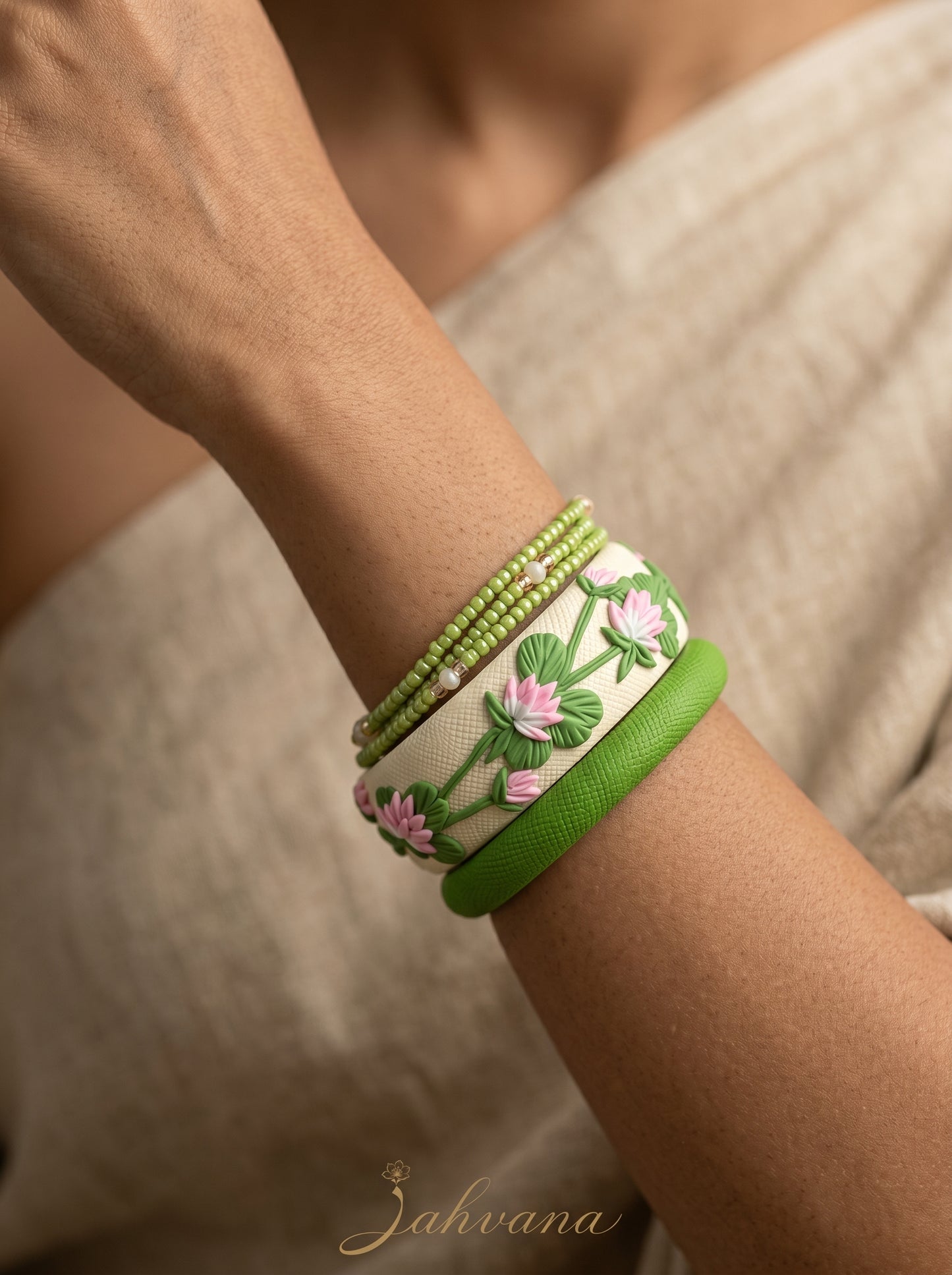 Urban Ethnic Polymer Clay Bangle - 100% Handcrafted