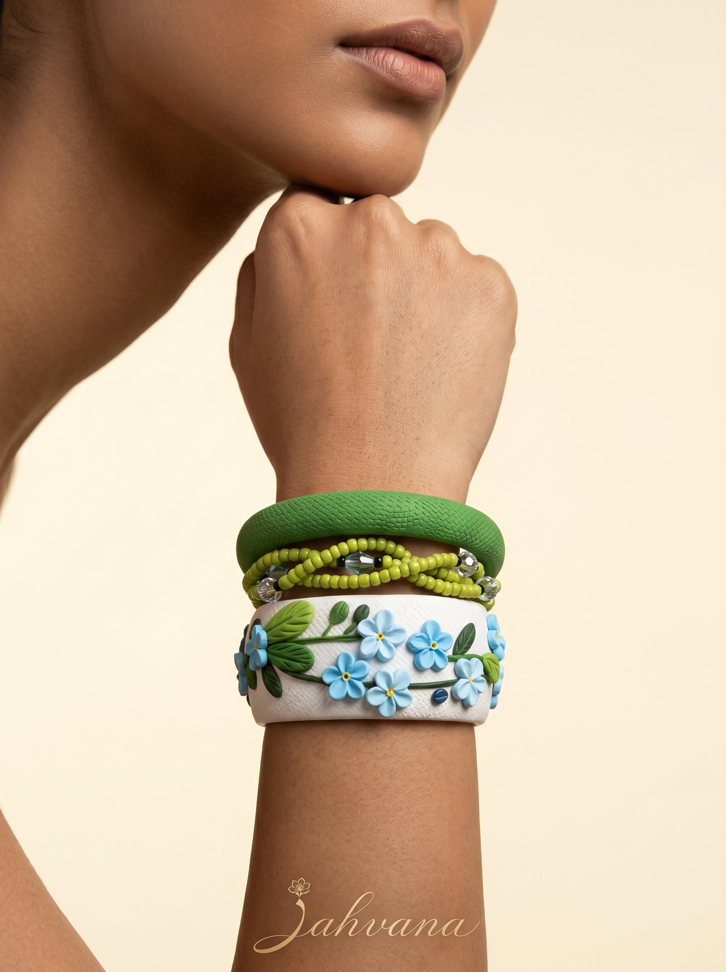 Minimalist Zen Polymer Clay Bangle set - 100% Handcrafted