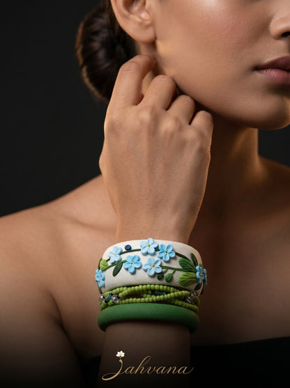 Minimalist Zen Polymer Clay Bangle set - 100% Handcrafted