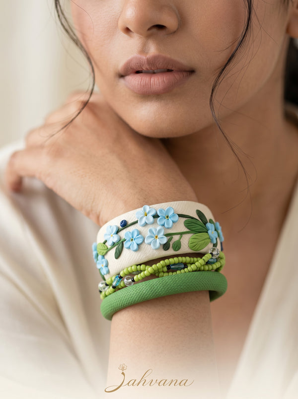 Minimalist Zen Polymer Clay Bangle set - 100% Handcrafted