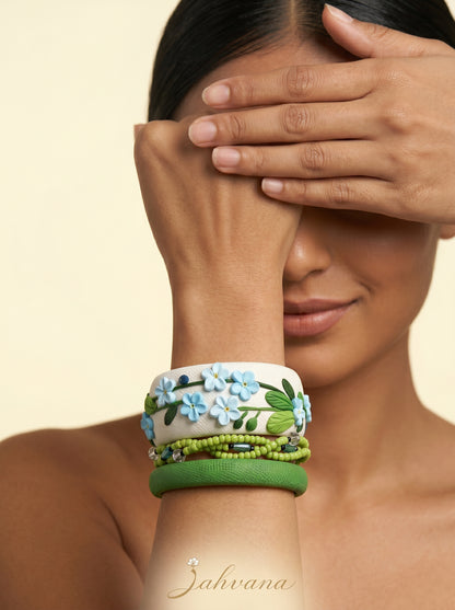 Minimalist Zen Polymer Clay Bangle set - 100% Handcrafted