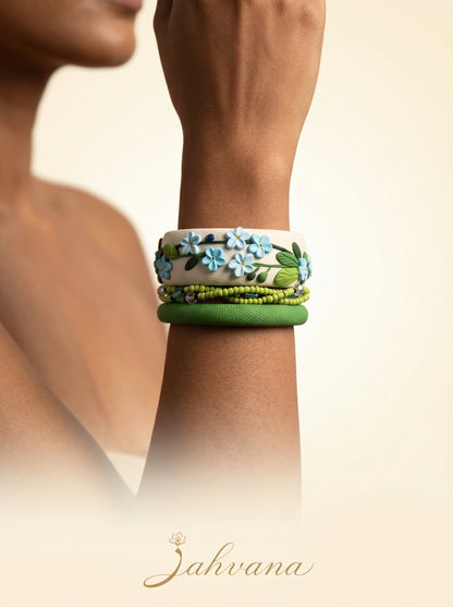 Minimalist Zen Polymer Clay Bangle set - 100% Handcrafted