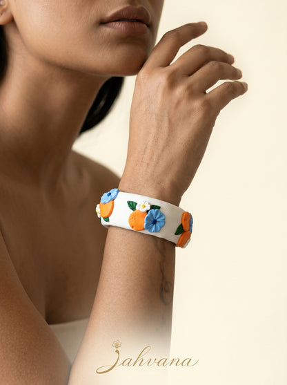 Earthy Organic Polymer Clay Bangle - 100% Handcrafted