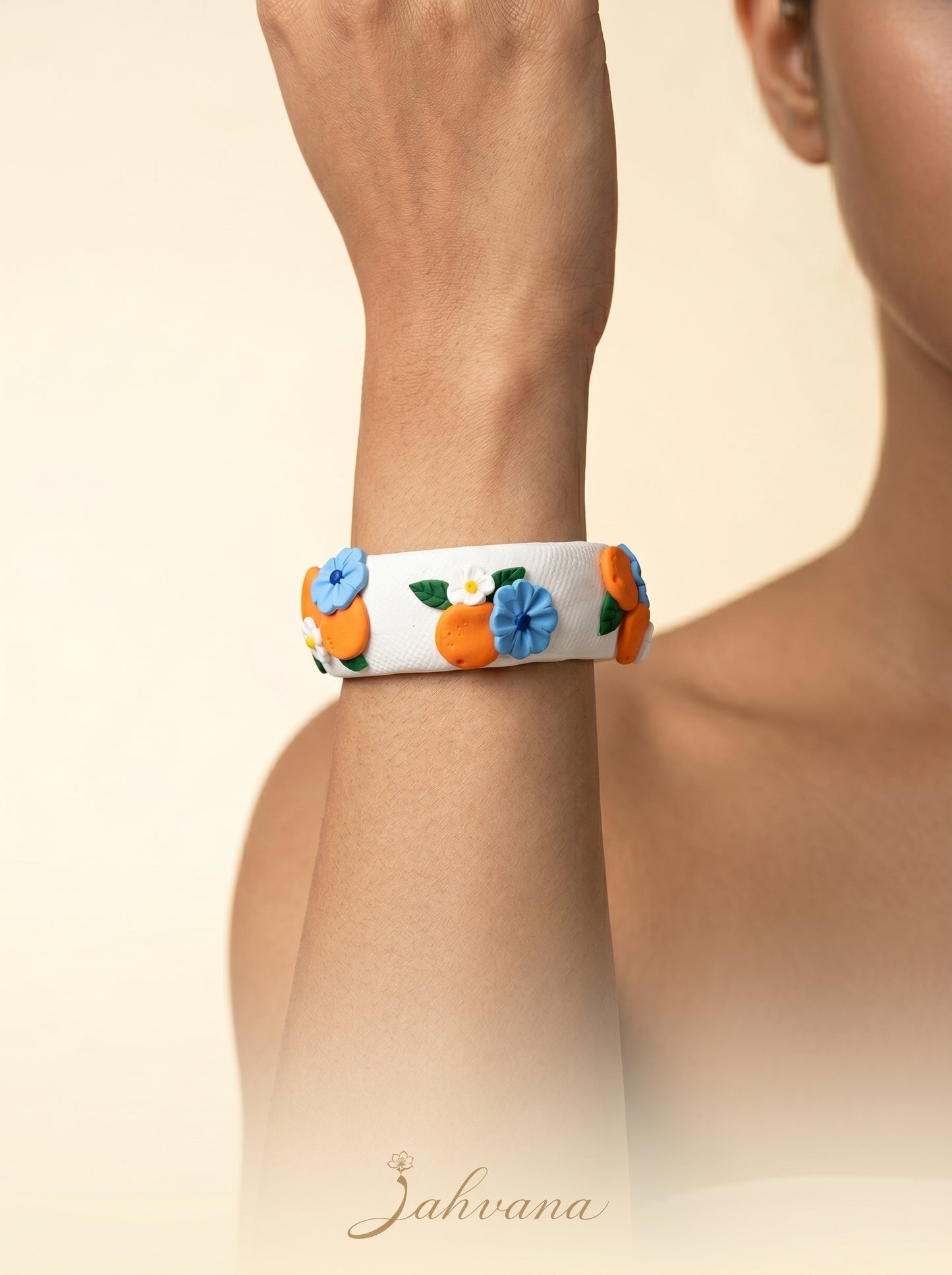 Earthy Organic Polymer Clay Bangle - 100% Handcrafted