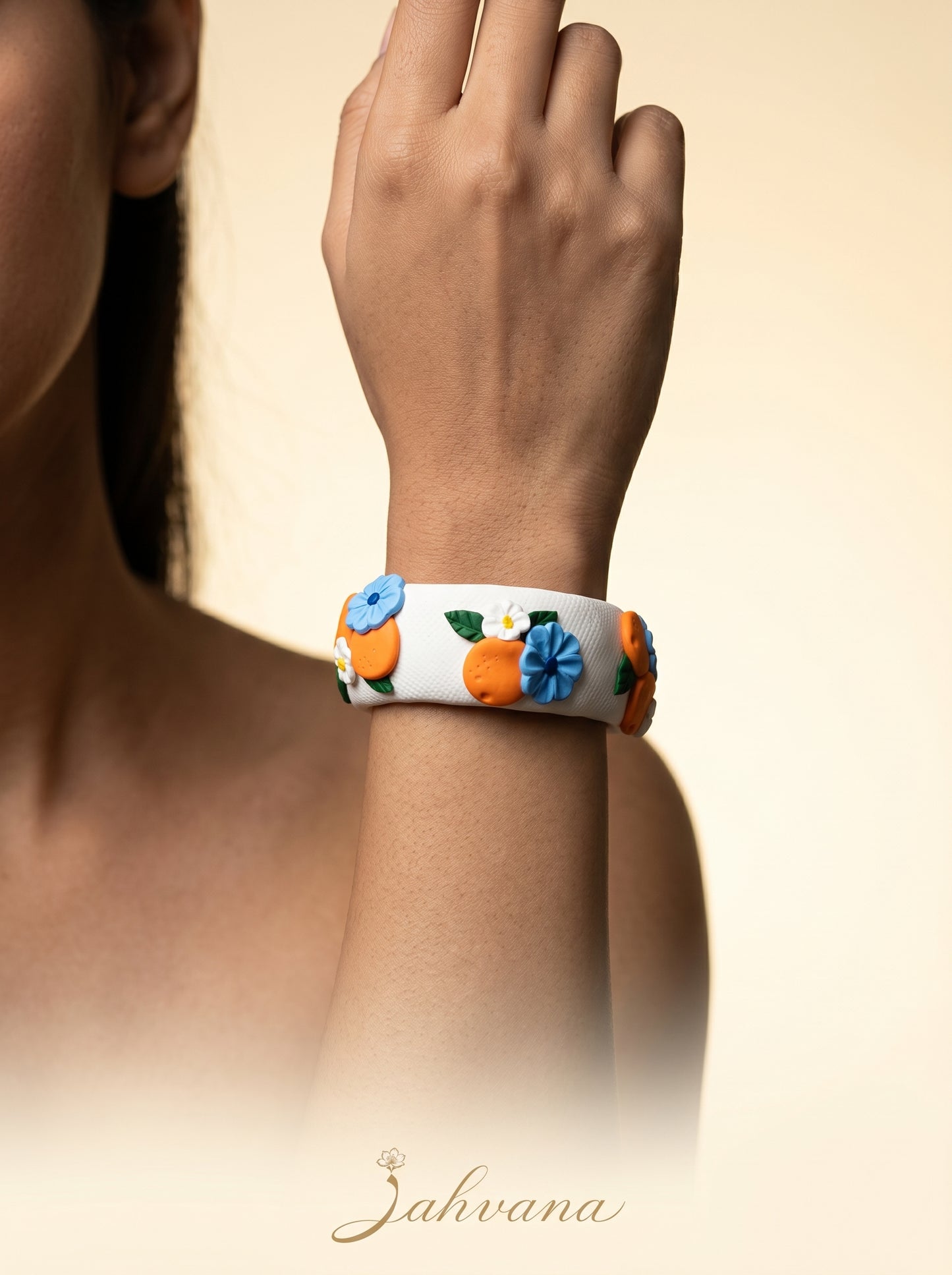 Earthy Organic Polymer Clay Bangle - 100% Handcrafted