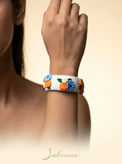 Earthy Organic Polymer Clay Bangle - 100% Handcrafted
