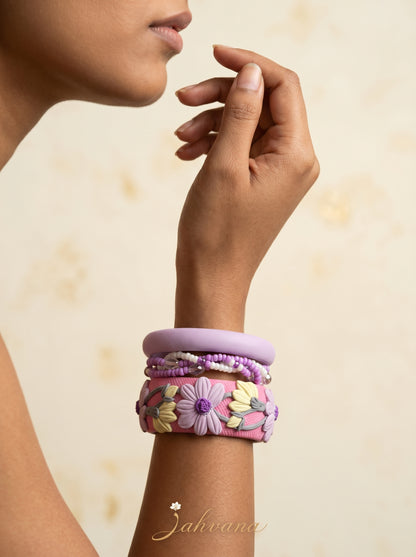 Handmade Couture Polymer Clay Bangle - 100% Handcrafted