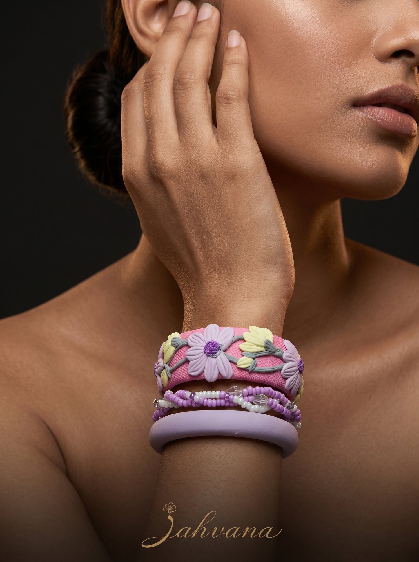 Handmade Couture Polymer Clay Bangle - 100% Handcrafted