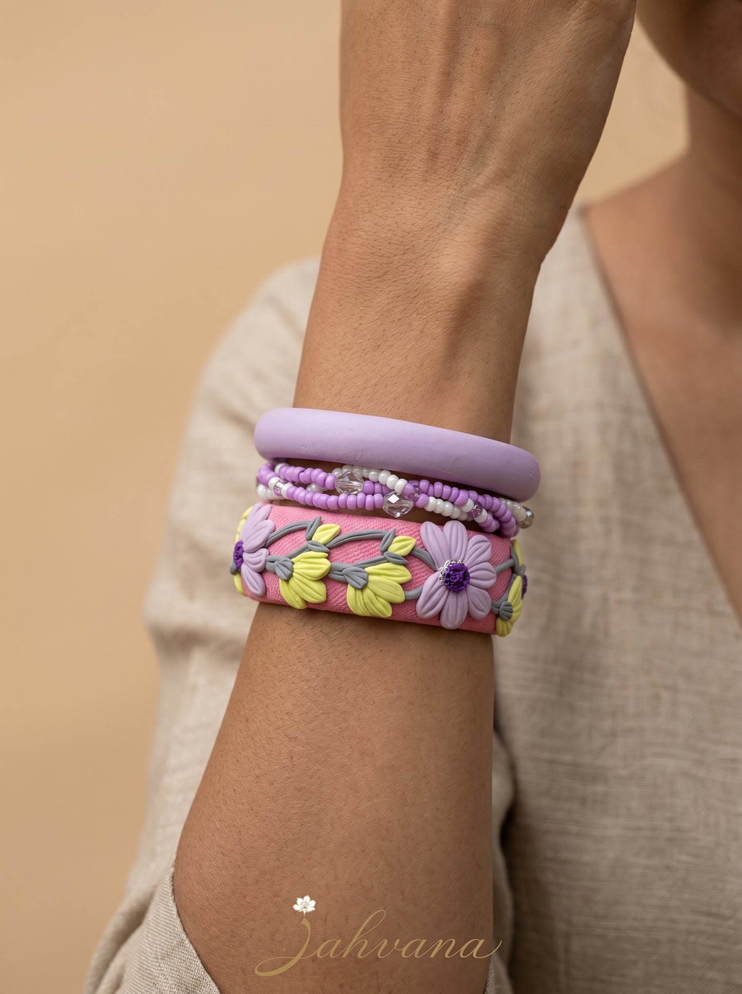 Handmade Couture Polymer Clay Bangle - 100% Handcrafted