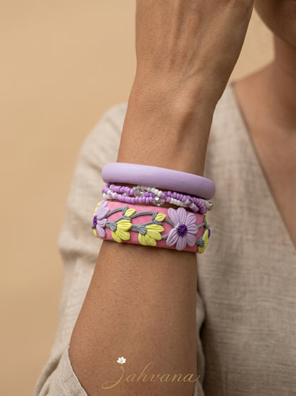 Handmade Couture Polymer Clay Bangle - 100% Handcrafted