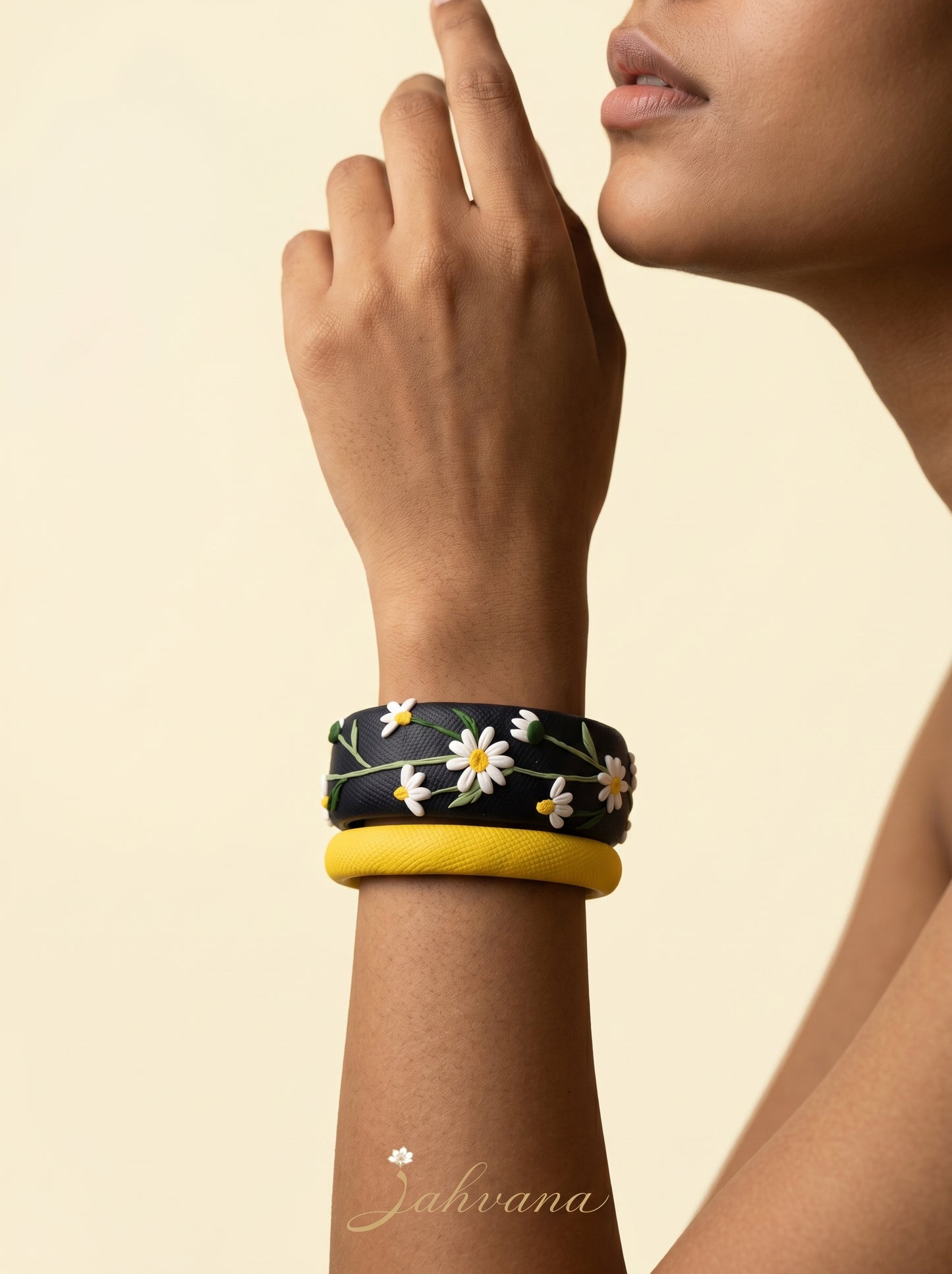 Heritage Inspired Polymer Clay Bangle - 100% Handcrafted