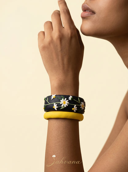 Heritage Inspired Polymer Clay Bangle - 100% Handcrafted