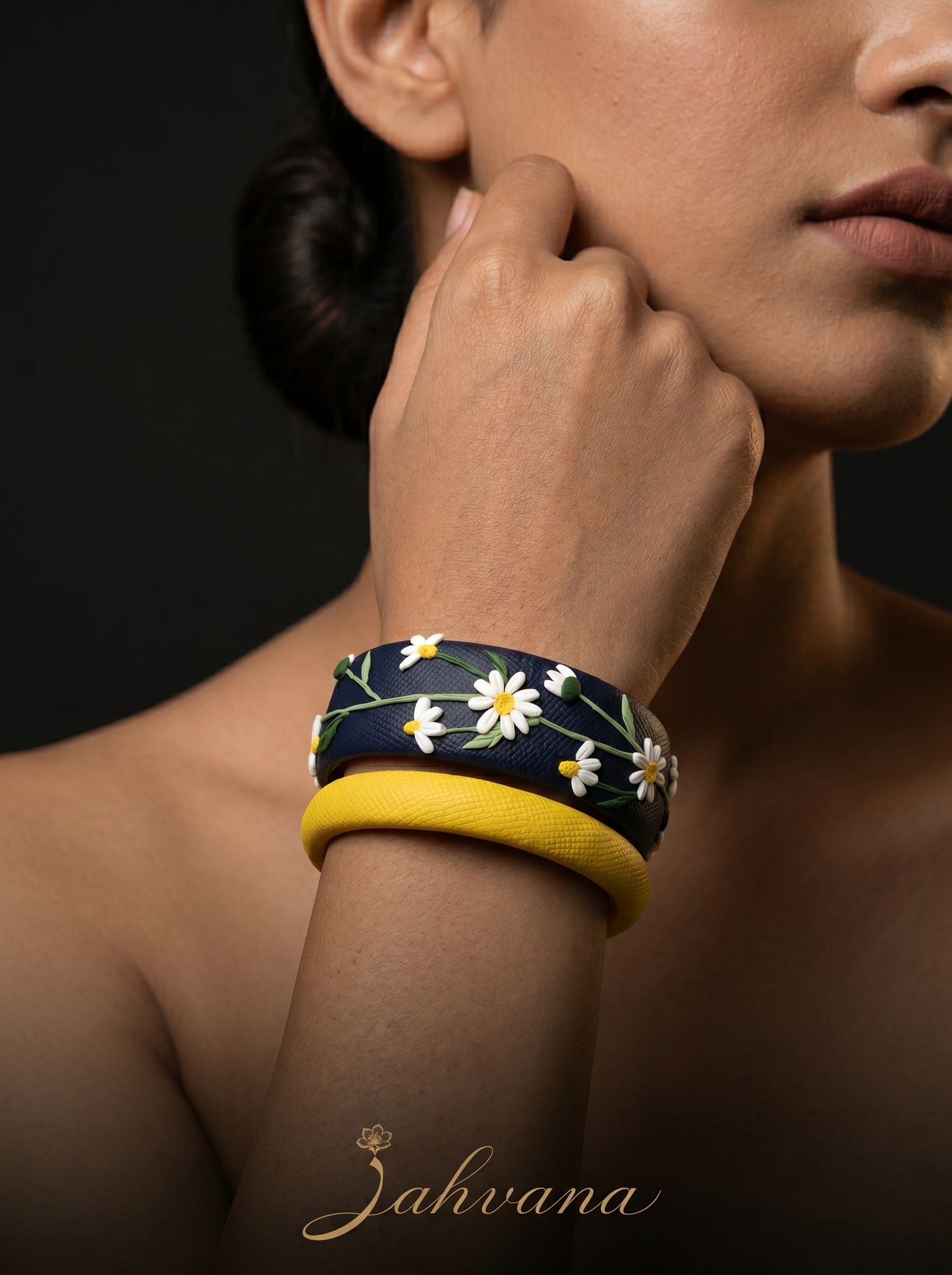 Heritage Inspired Polymer Clay Bangle - 100% Handcrafted