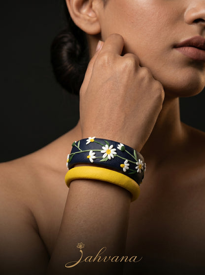 Heritage Inspired Polymer Clay Bangle - 100% Handcrafted