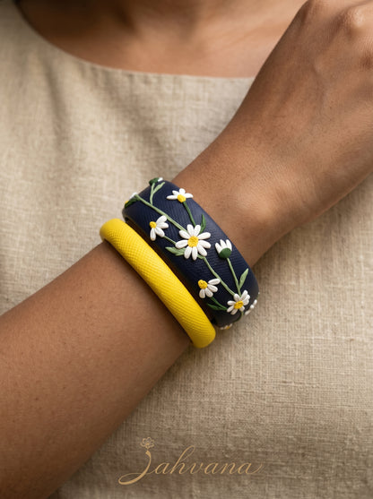 Heritage Inspired Polymer Clay Bangle - 100% Handcrafted
