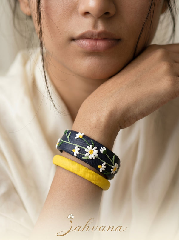 Heritage Inspired Polymer Clay Bangle - 100% Handcrafted