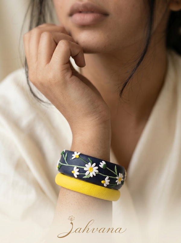Heritage Inspired Polymer Clay Bangle - 100% Handcrafted