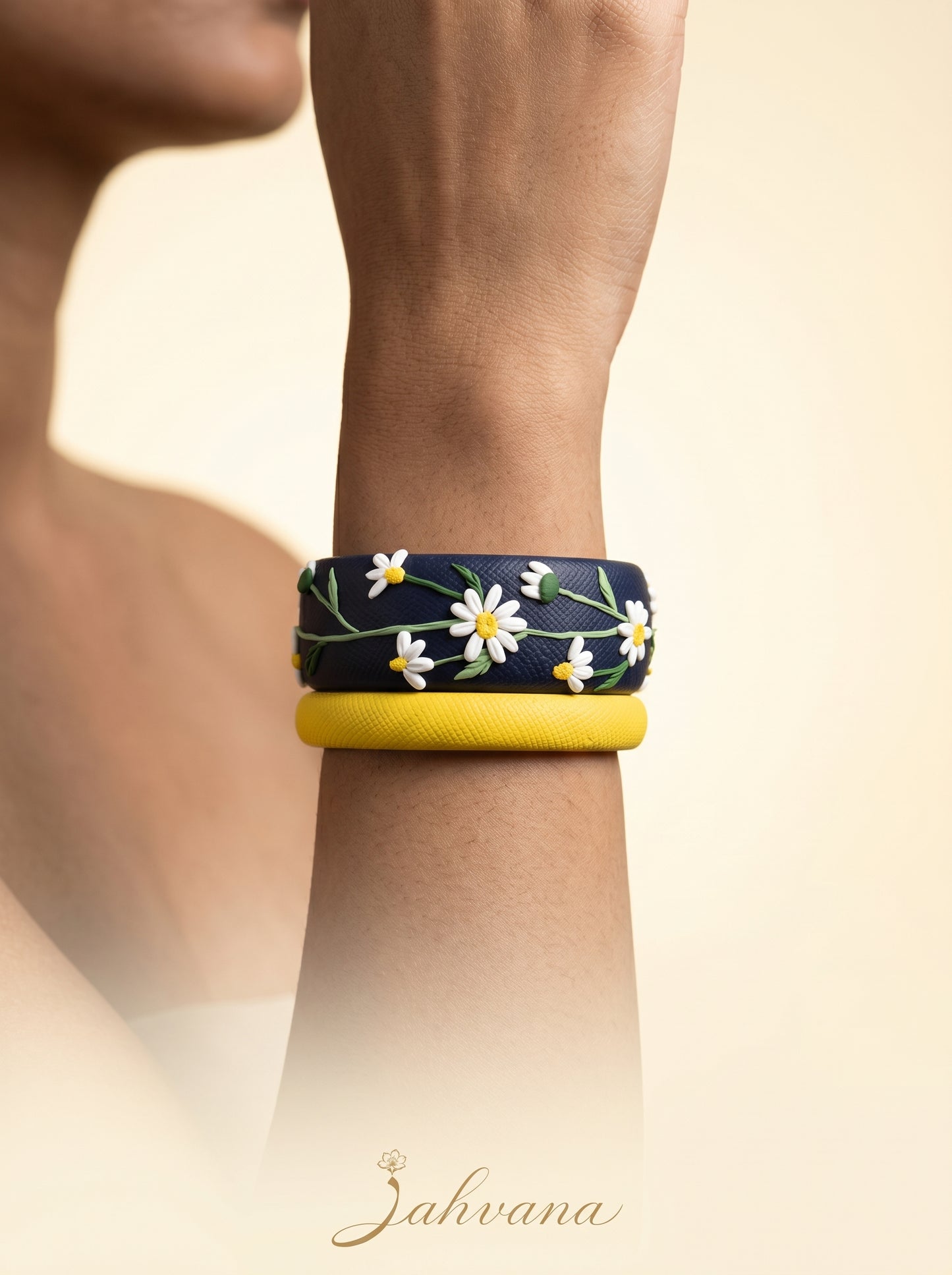 Heritage Inspired Polymer Clay Bangle - 100% Handcrafted
