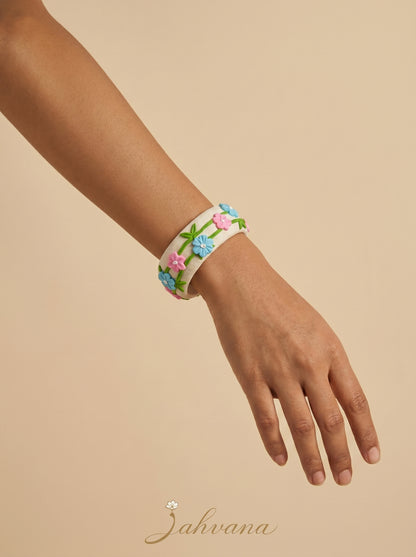 Elegant Evening Polymer Clay Bangle - 100% Handcrafted
