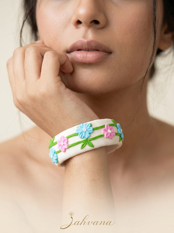 Elegant Evening Polymer Clay Bangle - 100% Handcrafted