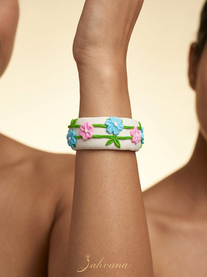 Elegant Evening Polymer Clay Bangle - 100% Handcrafted