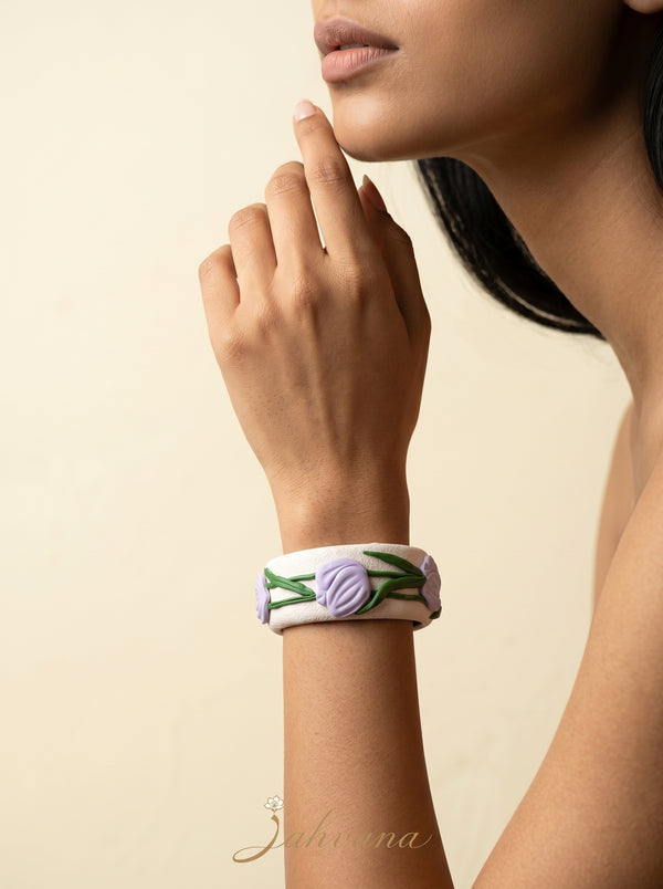 Artisanal Chic Polymer Clay Bangle - 100% Handcrafted